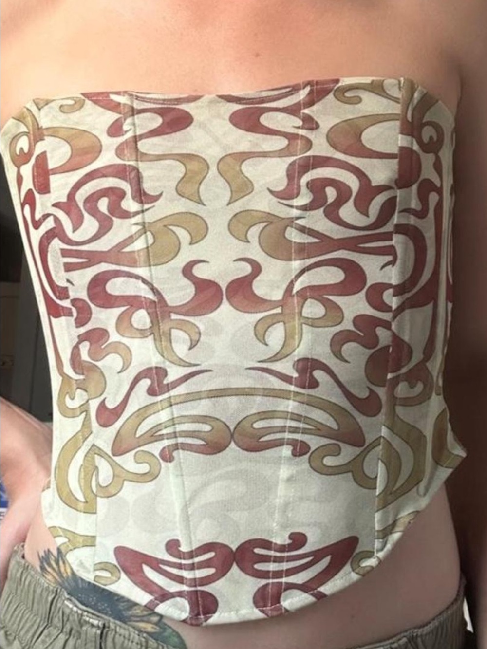 Printed Strapless Corset Top